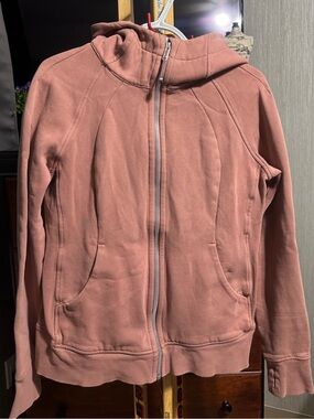 Lululemon Pink Mauve Scuba Hoodie Full Zip Size 10